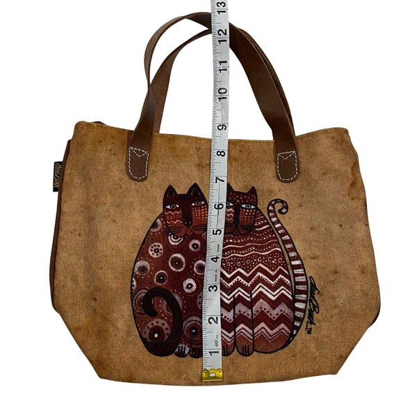 Laurel Burch Canvas small Tote Bag With Cat Design artsy artist - Picture 11 of 11